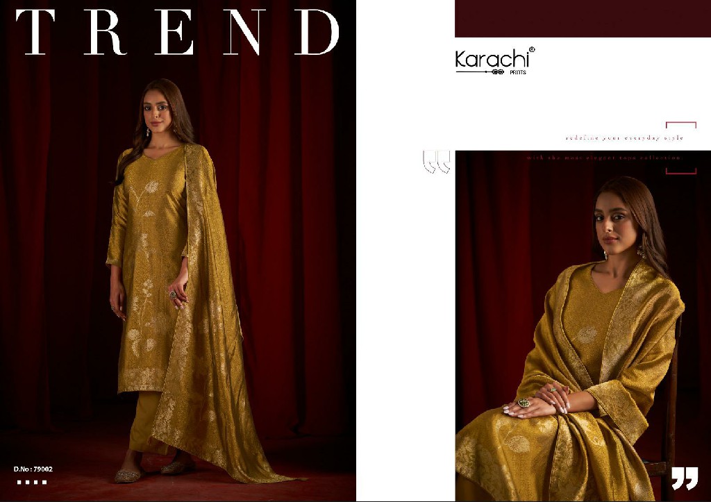 karachi prints dilkash silk woven jacquard attractive 3pcs dress supplier