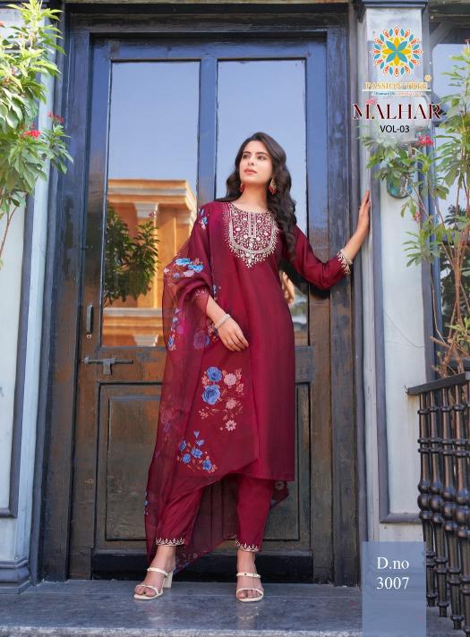 malhar vol 3 by passion tree roman silk fullstitch women indian big size salwar suit set