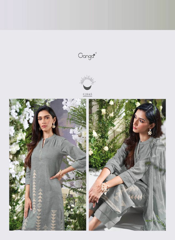 Ganga Nafre Wholesale Cotton Linen With Hand Work Salwar Suits