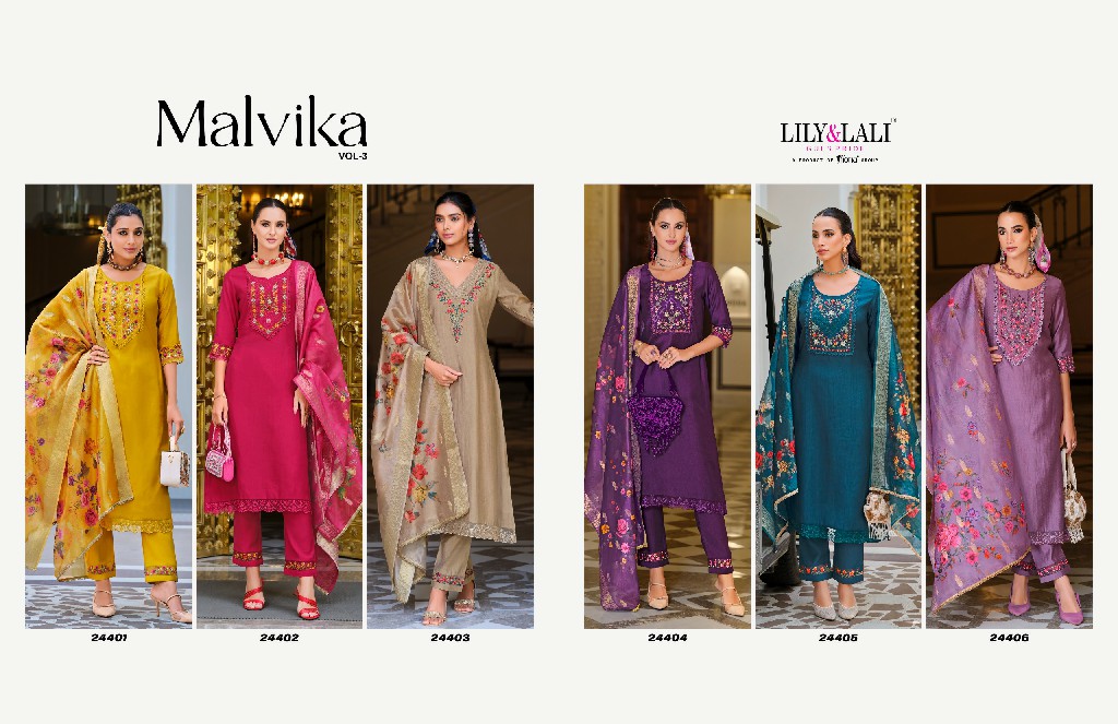 LILY AND LALI MALVIKA VOL 3 FESTIVE WEAR READYMADE DESIGNER HANDWORK SALWAR KAMEEZ