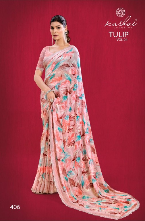 Kashvi Tulip Vol-4 Wholesale PC Rimzim With Cutwork Ethnic Sarees