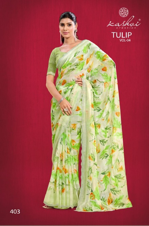 Kashvi Tulip Vol-4 Wholesale PC Rimzim With Cutwork Ethnic Sarees