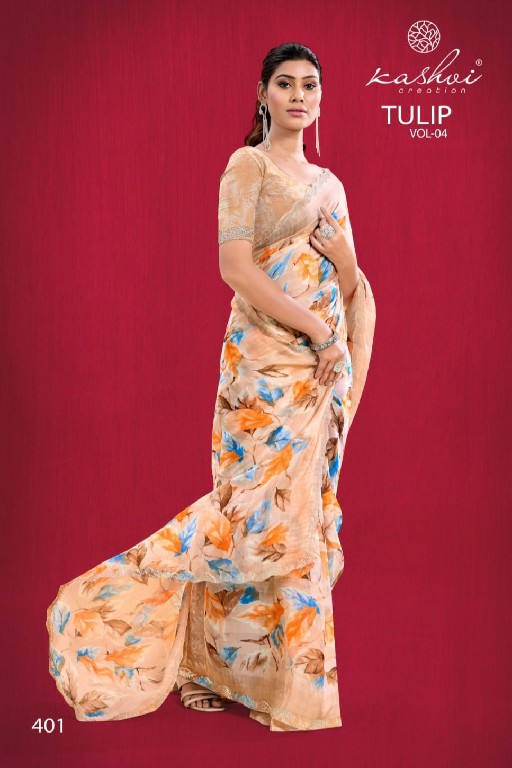 Kashvi Tulip Vol-4 Wholesale PC Rimzim With Cutwork Ethnic Sarees