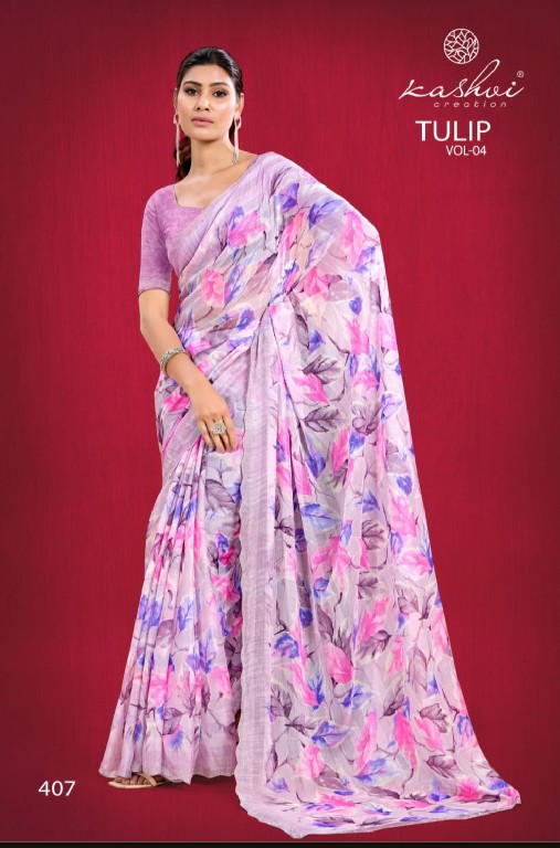 Kashvi Tulip Vol-4 Wholesale PC Rimzim With Cutwork Ethnic Sarees