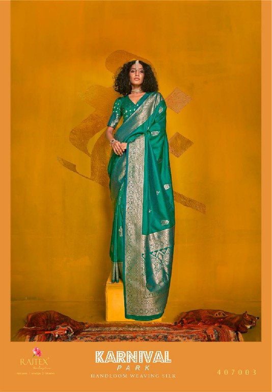 Rajtex Karnival Park Wholesale Two Tone Handloom Weaving Silk Party Wear Sarees