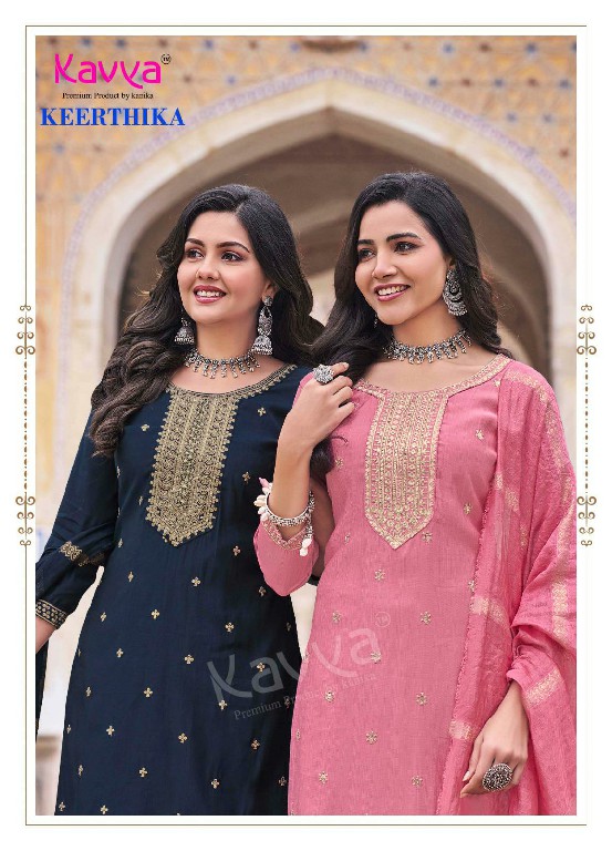 Kavya Keerthika Vol-1 Wholesale Readymade 3 Piece Straight Salwar Suits