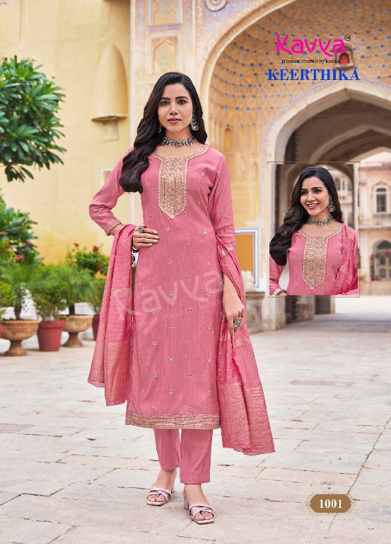 Kavya Keerthika Vol-1 Wholesale Readymade 3 Piece Straight Salwar Suits