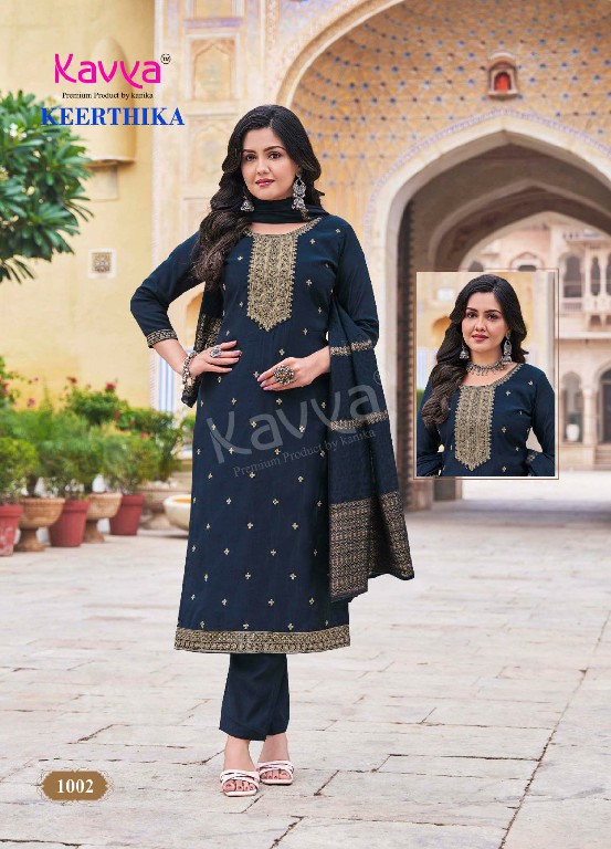 Kavya Keerthika Vol-1 Wholesale Readymade 3 Piece Straight Salwar Suits