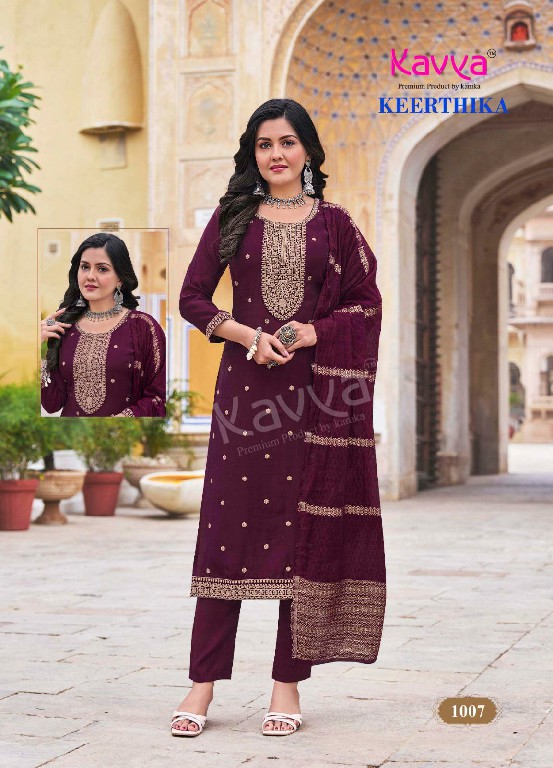 Kavya Keerthika Vol-1 Wholesale Readymade 3 Piece Straight Salwar Suits