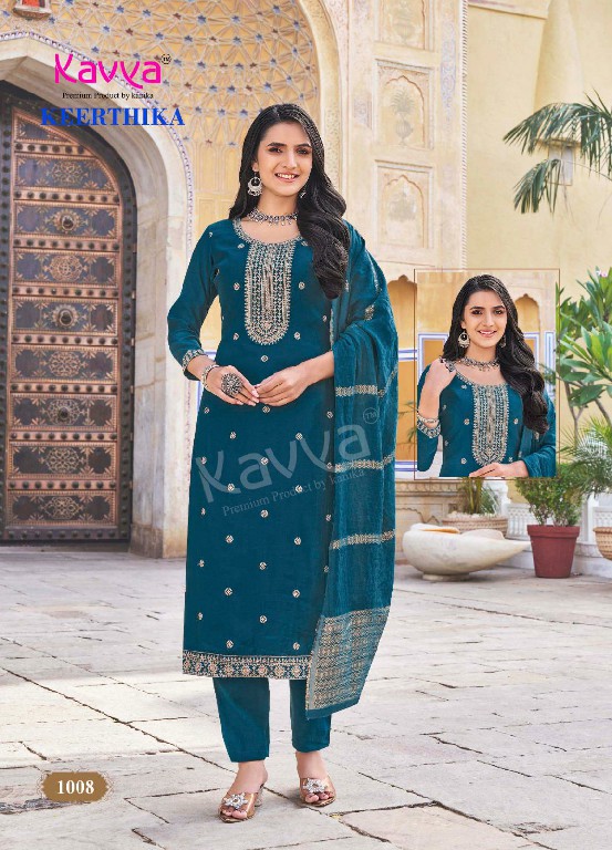 Kavya Keerthika Vol-1 Wholesale Readymade 3 Piece Straight Salwar Suits