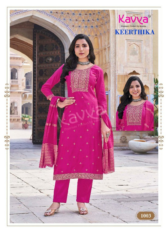 Kavya Keerthika Vol-1 Wholesale Readymade 3 Piece Straight Salwar Suits