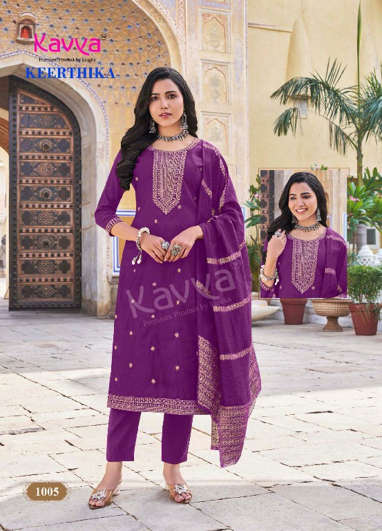 Kavya Keerthika Vol-1 Wholesale Readymade 3 Piece Straight Salwar Suits