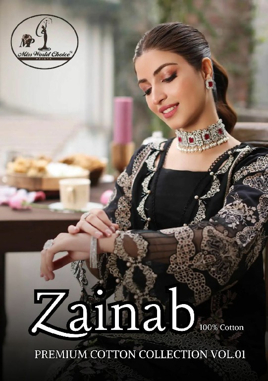 Miss World Zainab Vol-1 Wholesale Exclusive Karachi Print Cotton Dress Material