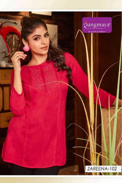 Rangmaya Zareena Wholesale Reyon Short Tops Catalog