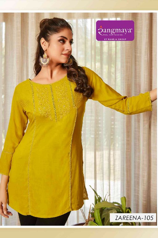 Rangmaya Zareena Wholesale Reyon Short Tops Catalog