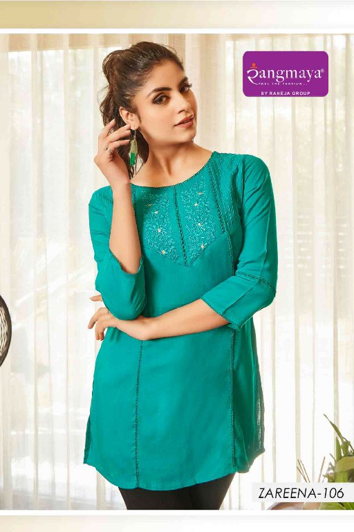 Rangmaya Zareena Wholesale Reyon Short Tops Catalog