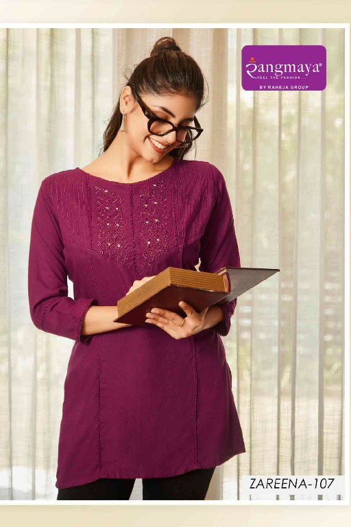 Rangmaya Zareena Wholesale Reyon Short Tops Catalog