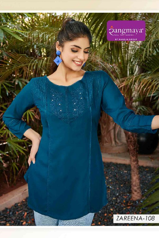 Rangmaya Zareena Wholesale Reyon Short Tops Catalog