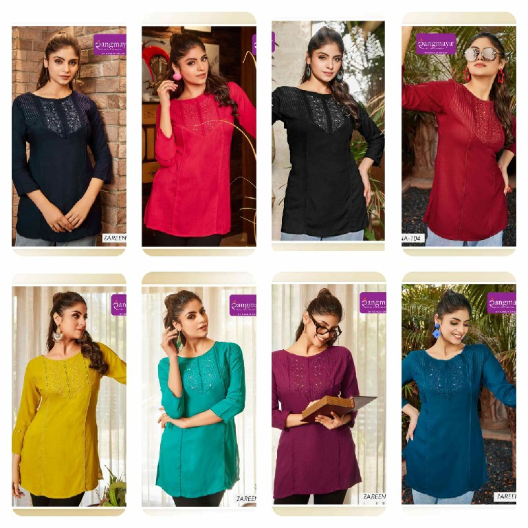 Rangmaya Zareena Wholesale Reyon Short Tops Catalog