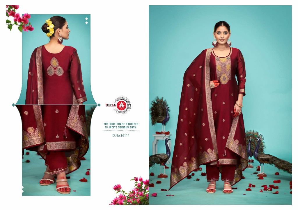 Triple AAA Saptrang Vol-2 Wholesale Viscose Top Dyed Jacquard Dress Material
