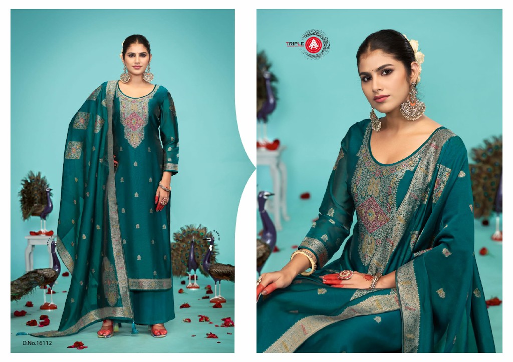 Triple AAA Saptrang Vol-2 Wholesale Viscose Top Dyed Jacquard Dress Material