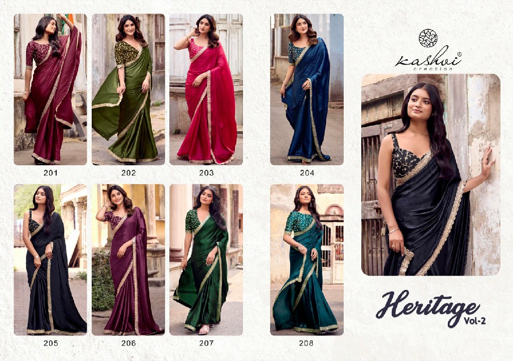 Kashvi Heritage Vol-2 Wholesale Soft Silk Fabrics Party Wear Sarees