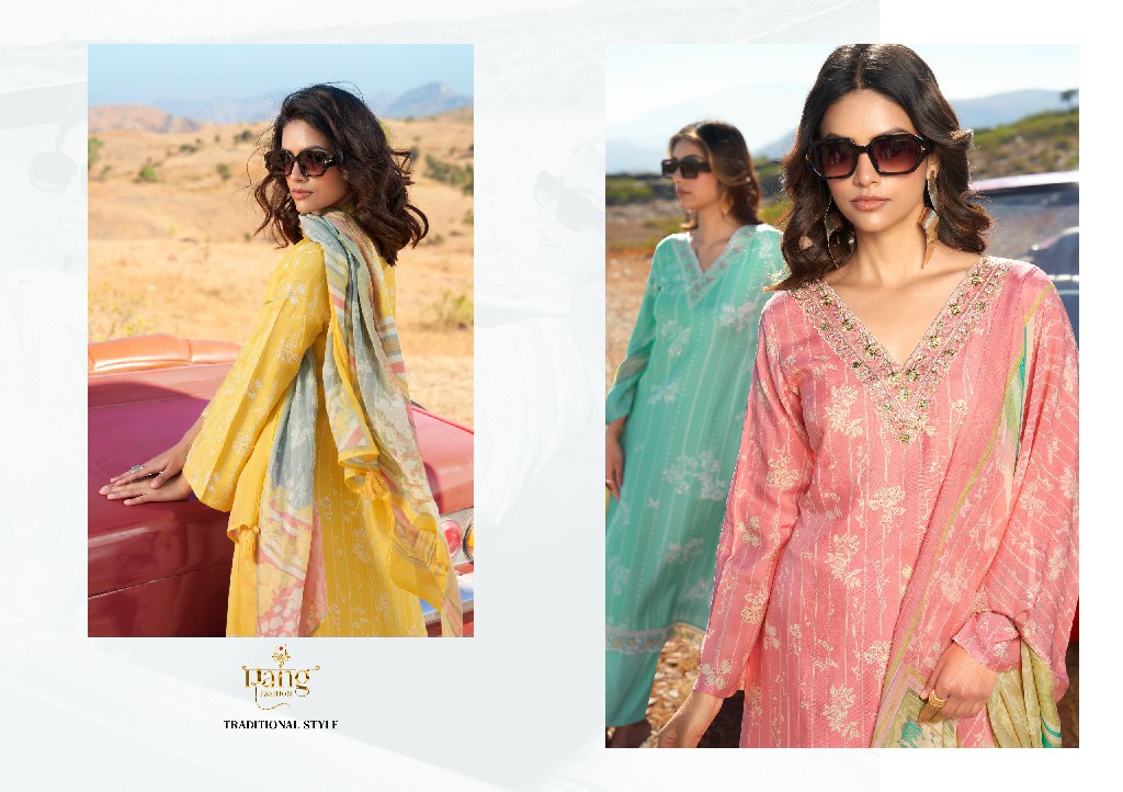 RANG FASHION SUMMER SHINE VOL 6 BEAUTIFUL MUSLIN DIGITAL PRINT WITH EMBROIDERY WORK DRESS MATERIAL