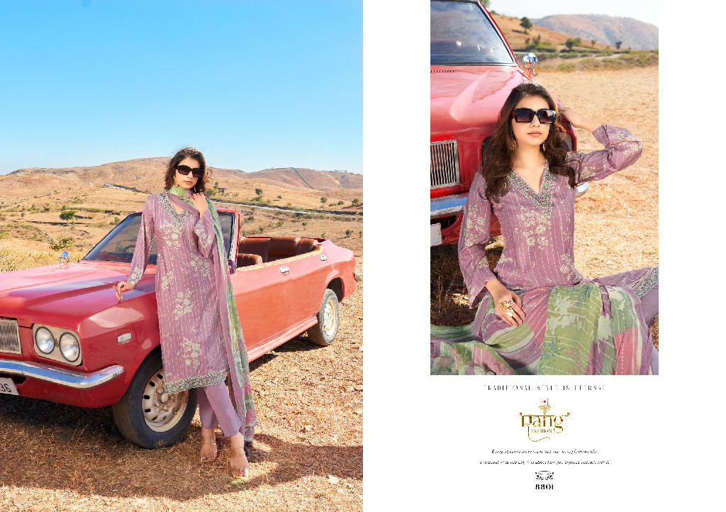 RANG FASHION SUMMER SHINE VOL 6 BEAUTIFUL MUSLIN DIGITAL PRINT WITH EMBROIDERY WORK DRESS MATERIAL