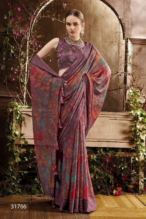 Vallabhi Kizza Vol-10 Wholesale Shimmer Georgette Indian Sarees