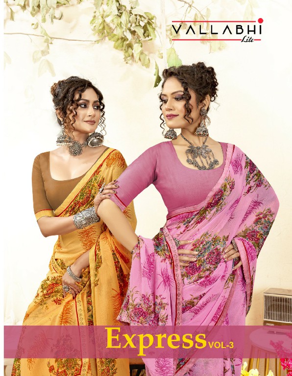 Vallabhi Express Vol-3 Wholesale Floral Print Georgette Sarees