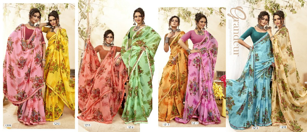 Vallabhi Express Vol-3 Wholesale Floral Print Georgette Sarees