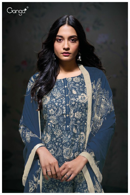 Ganga Aariya S3213 Wholesale Premium Cotton Satin With Embroidery Salwar Suits