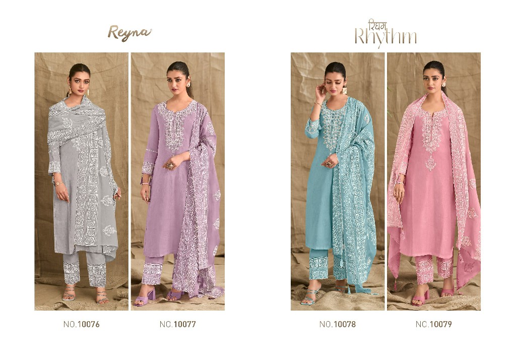 Reyna Rhythm Wholesale Linen Dyed With Coading Embroidery Salwar Suits