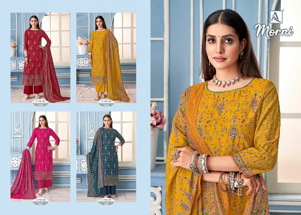 Alok Morni Wholesale Pure Mudaal With Elegant Hand Work Dress Material