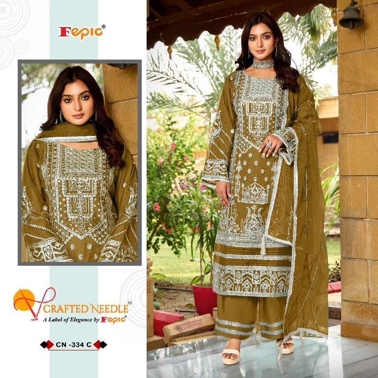 Fepic Crafted Needle CN-334 Wholesale Readymade Indian Pakistani Suits