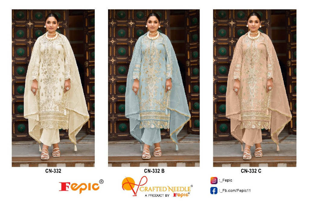 Fepic Crafted Needle CN-332 Wholesale Readymade Indian Pakistani Suits