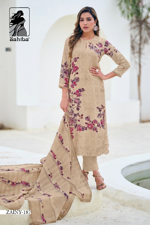 Sahiba Zainy Wholesale Pure Linen With Embroidery Work Salwar Suits