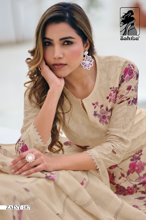 Sahiba Zainy Wholesale Pure Linen With Embroidery Work Salwar Suits