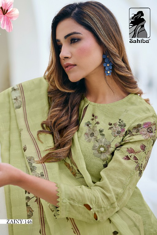 Sahiba Zainy Wholesale Pure Linen With Embroidery Work Salwar Suits