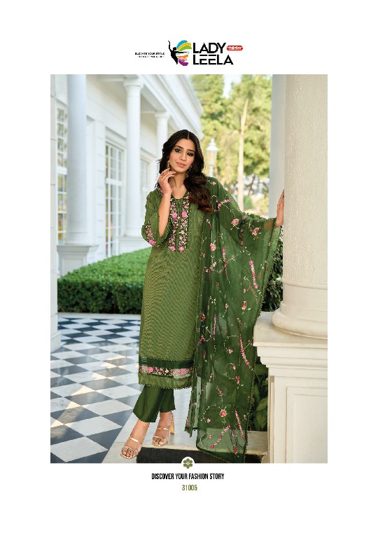 Lady Leela Aarfa Wholesale Embroidery And Handwork Top With Pant And Dupatta