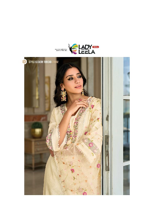 Lady Leela Aarfa Wholesale Embroidery And Handwork Top With Pant And Dupatta