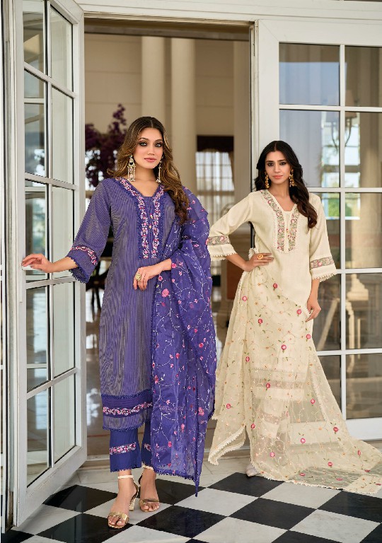 Lady Leela Aarfa Wholesale Embroidery And Handwork Top With Pant And Dupatta