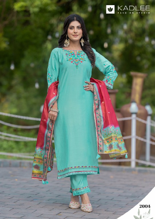 Kadlee Nirvana Wholesale Viscose Weaving Kurti With Pant And Dupatta