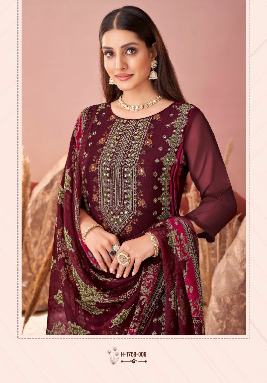 Alok Crystal Wholesale Pure Viscose Organza With Fancy Hand Work Dress Material