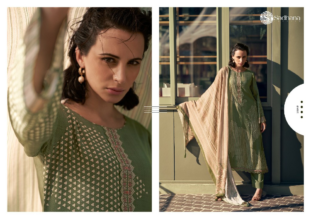 Sadhana Aleena Wholesale Pure Musline Silk With Fancy Work Suits