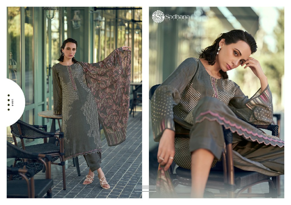 Sadhana Aleena Wholesale Pure Musline Silk With Fancy Work Suits
