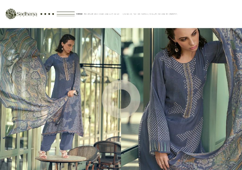 Sadhana Aleena Wholesale Pure Musline Silk With Fancy Work Suits