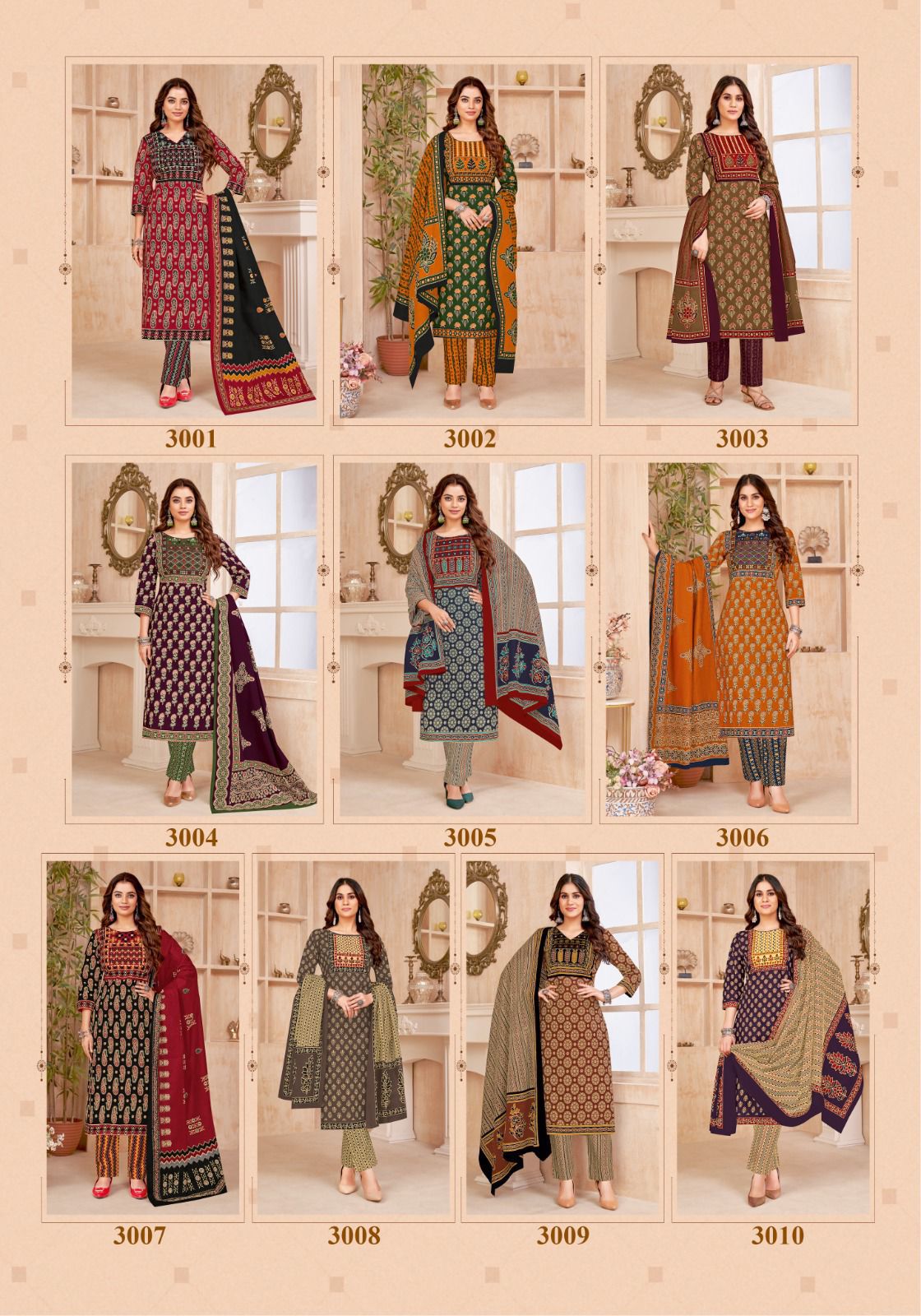 Miss World Gamthi Vol-3 Wholesale Pure Cotton Printed Dress Material