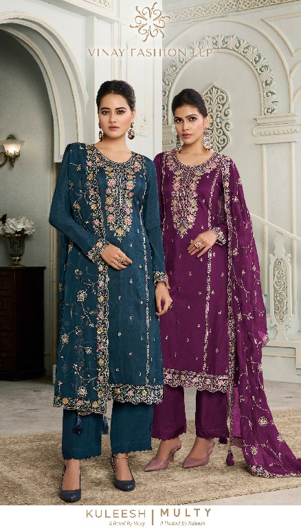 multy by vinay kuleesh multy thread work fashionable dress material online