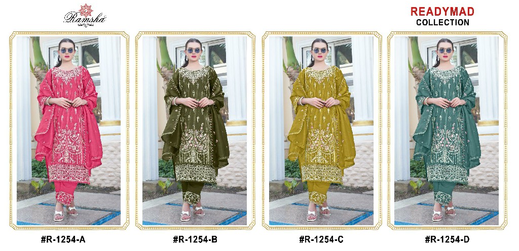 Ramsha R-1254 Wholesale Readymade Indian Pakistani Concept Suits